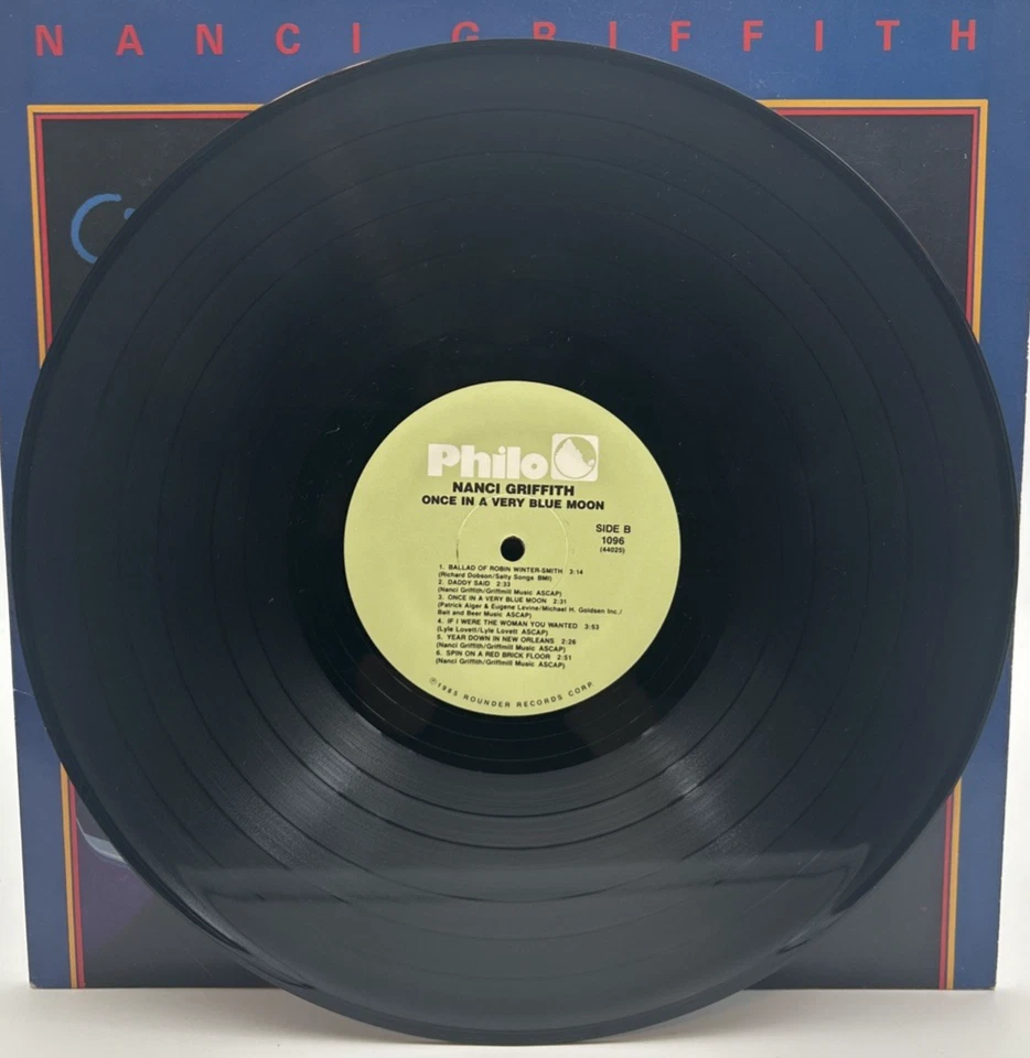 NANCI GRIFFITH "Once In A Very Blue Moon" LP 1985 Philo– 1096 - Image 4 of 4
