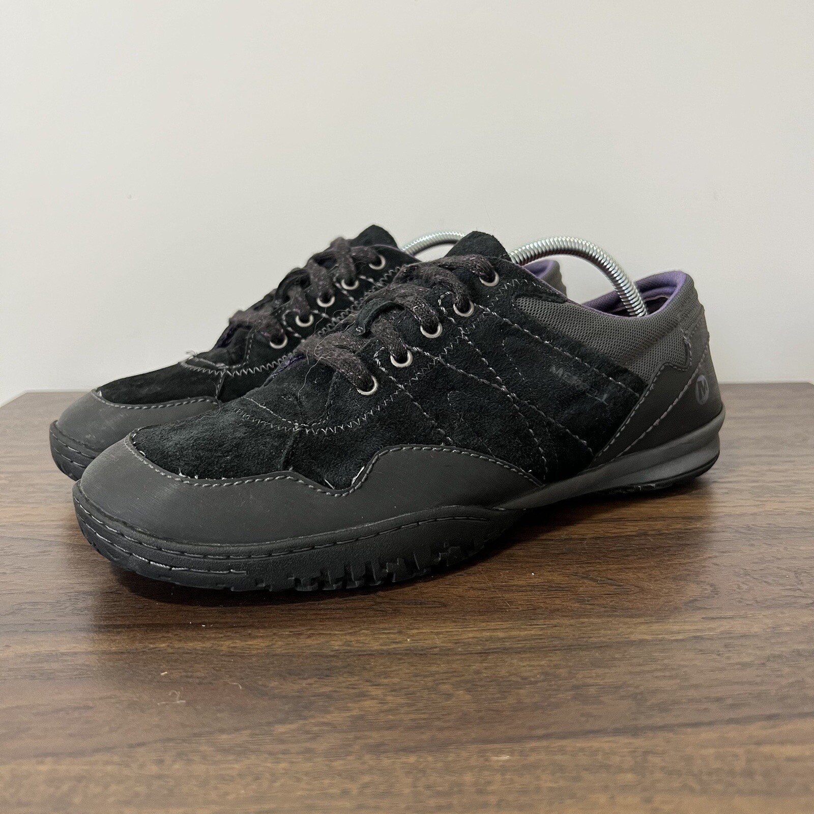 Scarpe da trekking Merrell Albany da donna taglia 9 nere scamosciate stringate sneaker da trail J42286