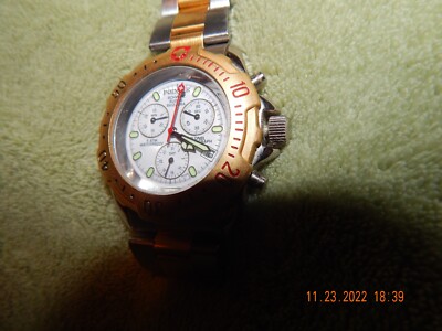 White Face Pointer 2 Tone Silver/Gold Braclet New Battery