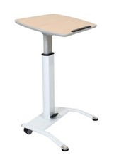 Luxor LX-PNADJ-LW Pneumatic Adjustable-Height Lectern / Mobile Standing Desk LW