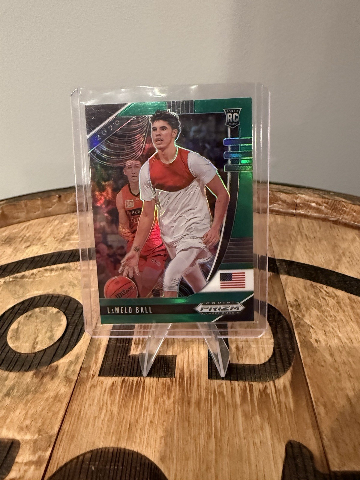 2020 Prizm Draft GREEN LaMELO BALL RC #43 Hornets
