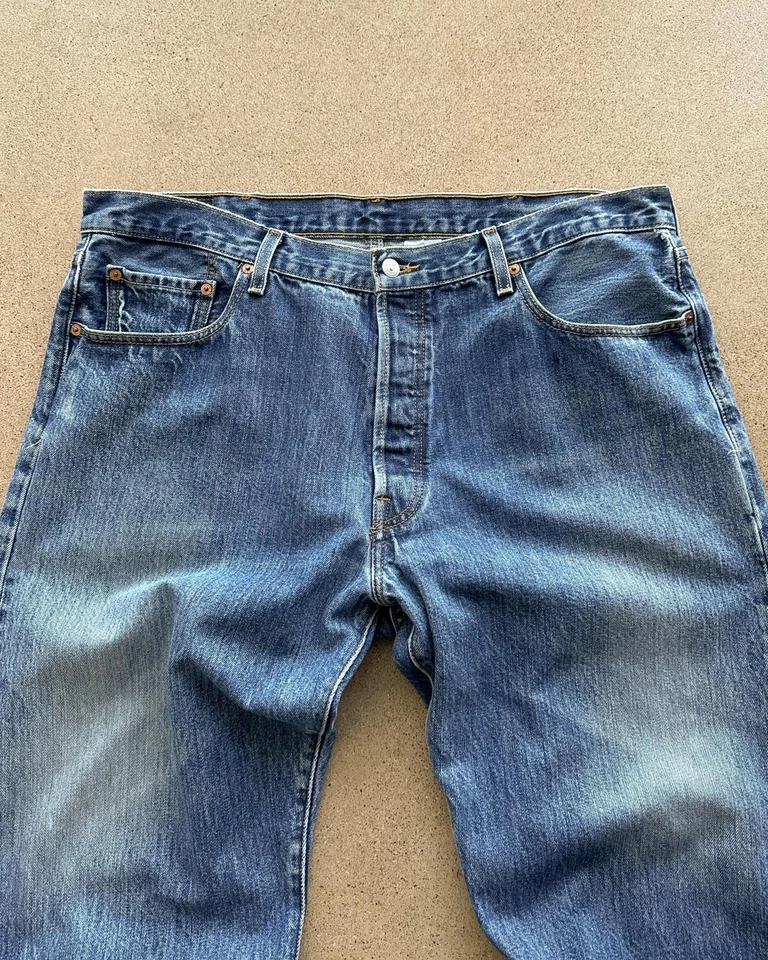 Vintage Levi's 501 Jeans Men's 40 Button Fly Distressed - Image 3 of 4