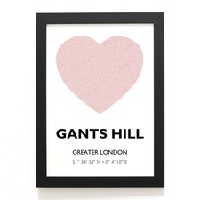 A4 PRINT - Gants Hill, Greater London - Word Heart Design - TQ4388