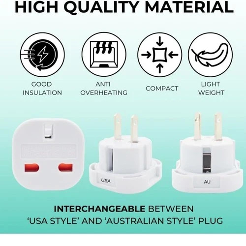2 X UK to US Travel Adaptor for USA Canada Thailand America 2 Pin ...
