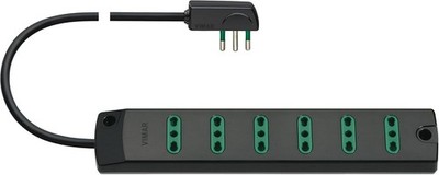 Multijack VIMAR Bpresa schwarz 1 5 m Flachstecker 16 A 6 Ausgänge