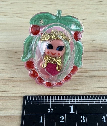 Mattel Liddle Kiddles Lucky Locket Flower Adjustable Ring w/ Doll Vintage 1967