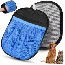 Ganayi Pet Hair Removal Glove for Cats  Dogs, Reusable Magic Brush Blue
