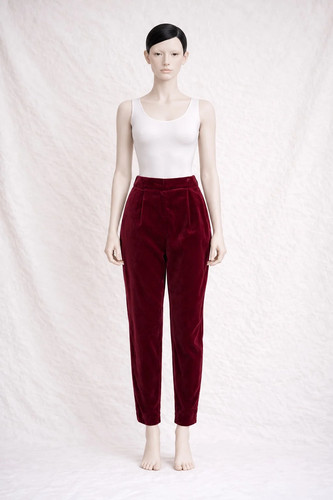 Kenzo, Kenzo Pantalon Velours Bordeaux Femme Taille S Vintage Années 80 Made in France
