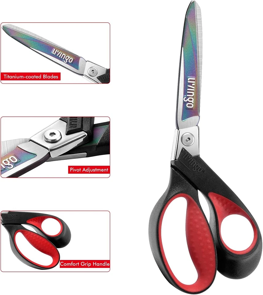 LIVINGO Industrial Scissors Heavy Duty: 9" Professional Multipurpose Shears Shar - Image 3 of 4