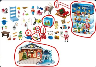 PLAYMOBIL 5494 Adventskalender Weihnachtsmann Geschenke | unvollständig