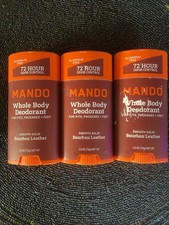 3 Mando Whole Body Deodorant Smooth Solid Bourbon Leather 2.6oz