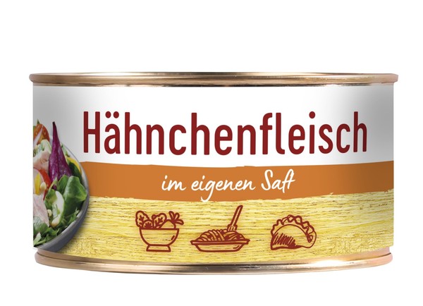 HäHnchenfleisch Im Eigenen Saft 300G Konservendose Ring Pull Lange Haltbarkeit-image