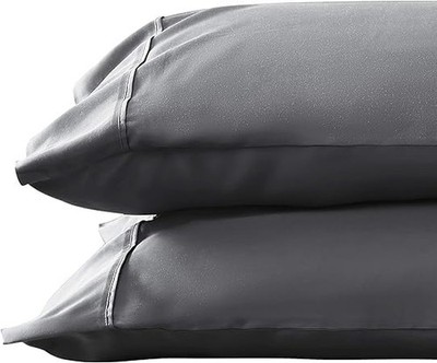 1000 TC Dark Gray Standard Pillowcases Set of 4 100% Egyptian Cotton Pillow C...