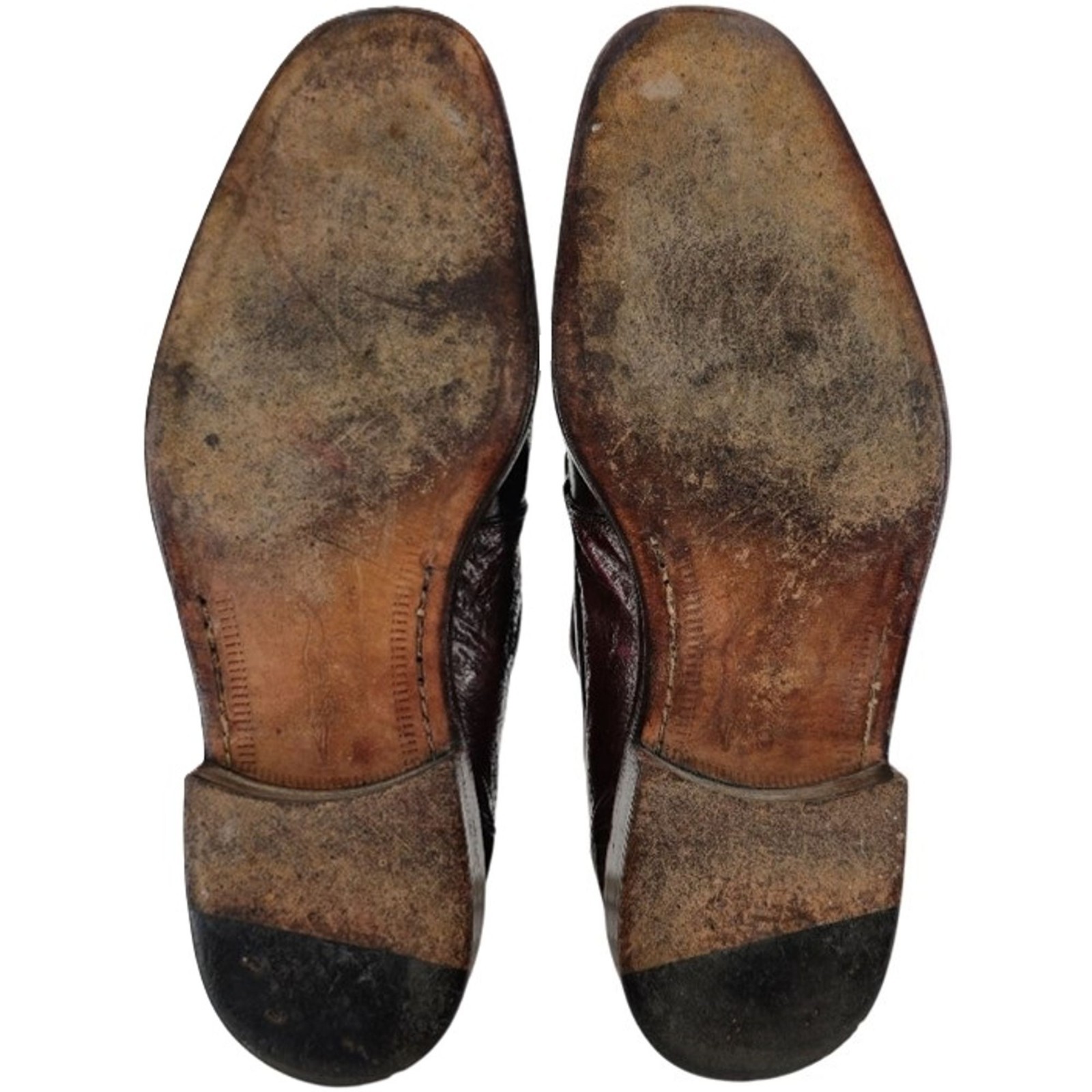 Vintage Mauri Burgundy Alligator Ostrich Exotic Dress Shoes 11.5M Derby Oxfords