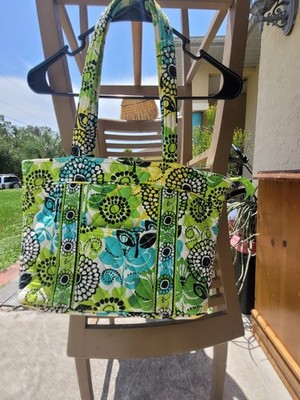 Vera Bradley Limes Up Zip Tote Shoulder Bag Retired Print Green