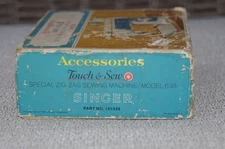 Vtg Singer Touch & Sew 638 Zig Zag Machine Accessories Parts in Box