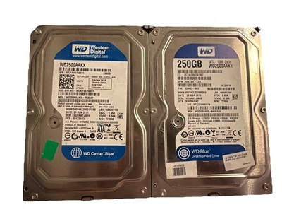 Lot Of 2Western Digital Caviar Blue 250GB Internal 7200RPM 3.5'' (WD2500AAKX) HDD