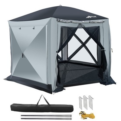 AxplorOutdoor NOMAD Rapid Tent 11.8ft x 11.8ft Hexagon Multi-Seasonal, Portable