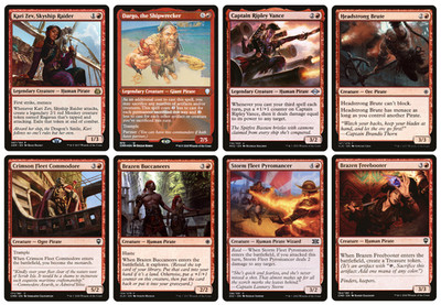 MTG - 8 x verschiedene FOIL Red PIRATES & Ragavan Token - Commander / Modern - LP