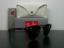 Classic Ray-Ban RB3016 W0365 Clubmaster Sunglasses Tortoise Gold Never Worn