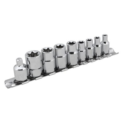 Performance Tool Mixed Drive Size External Torx Socket Set 9 Pieces