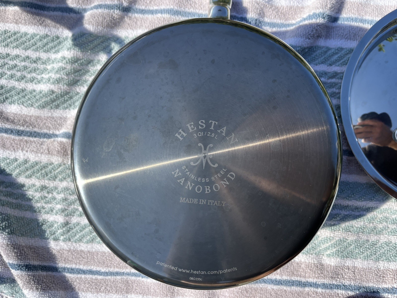 Hestan NanoBond Stainless Multiply all clad, Titanium Gloss, 3 Qt Sauce Pan