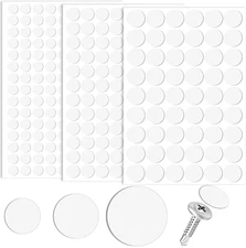 290Pcs Self-Adhesive Screw Cover Stickers, PVC Non-Faded Screw Hole Cover Caps, 