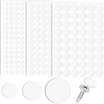290Pcs Self-Adhesive Screw Cover Stickers, PVC Non-Faded Screw Hole Cover Caps,