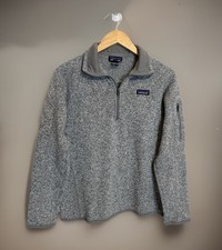 Patagonia Women's Better Sweater Quarter Zip Pullover size Large Gray Excellent