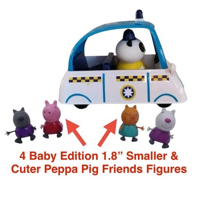 Police Officer Panda's Police Car + 4 Cuter 1.8” Baby Edition