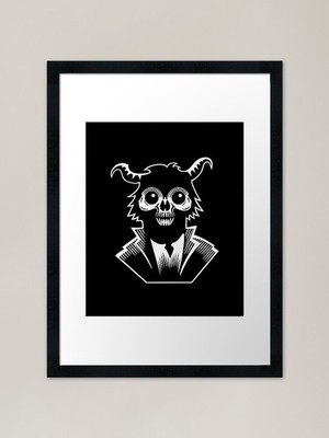 Affe Dämon gerahmter Kunstdruck gerahmt Wandbild Poster Leinwanddruck Bild