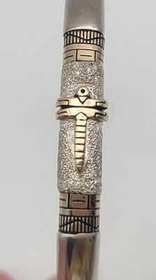 Carolyn Pollack Roderick Tenorio Sterling 14K Dragonfly Cuff Bracelet 6.75''