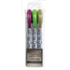 Tim Holtz Distress Halloween Pearlescent Crayon Set 4 TSHK81128 Limited Edition