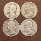 Washington Silver Quarter Lot – 1934-D, 1940, 1941, 1944 – 90% Silver – Circulat