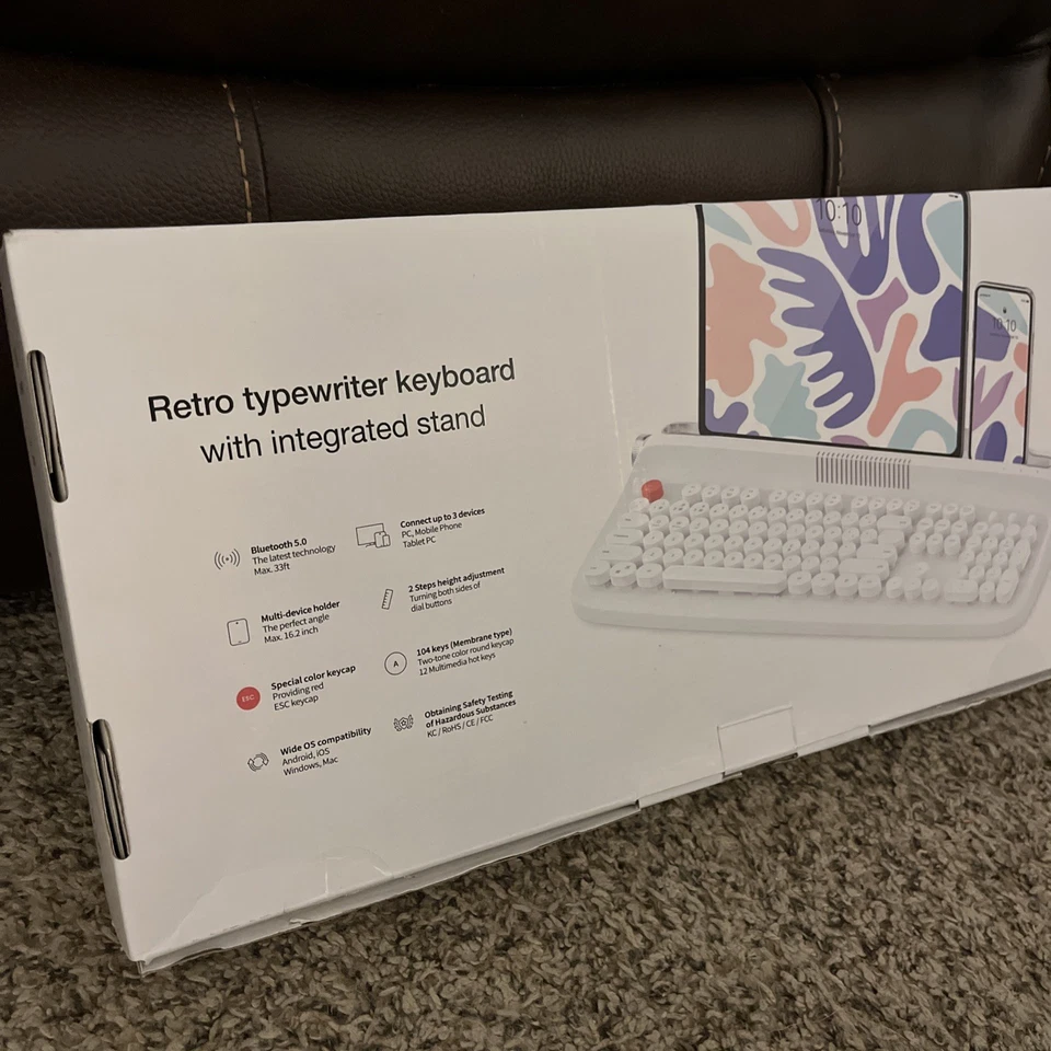 ACTTO B503 Retro Bluetooth Multi-pairing Keyboard 106keys English --New In Box - Image 2 of 4