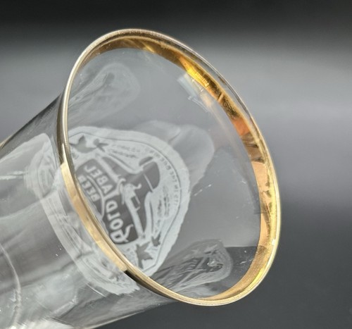 Walter Brewing Gold Label Beer Etched Glass / Pre Pro Barware / Man Cave Decor - Picture 8 of 10