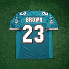 Ronnie Brown Reebok Miami Dolphins NFL Authentic On-Field EQT Home Teal Jersey