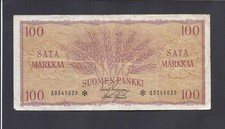 FINLAND  -  100 MARKKAA  1957  @  STAR * REPLACEMENT @