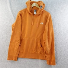 The North Face Pullover Hoodie Mens LOrange Logo Front Pocket Comfy Casual Y2K