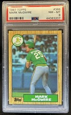 1987 Topps Mark McGwire Rookie RC #366 Athletics PSA 8