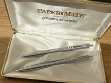 PaperMate Vintage anni 80 parure executive e chrome sfera e mina