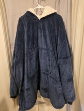 The Comfy Original Navy Blue Wearable Blanket Snuggie Hoodie Lounge Sherpa