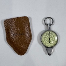 Vintage SELSI Germany Map Measurer Opisometer Curvimeter Leather Case Nautical