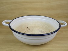 vecchia BACINELLA IN ACCIAIO SMALTATO catino bacile con manici mastella vintage