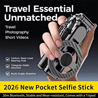 4-in-1 Mini Magnetic Selfie Stick - 360° Rotation Bluetooth Phone Holder