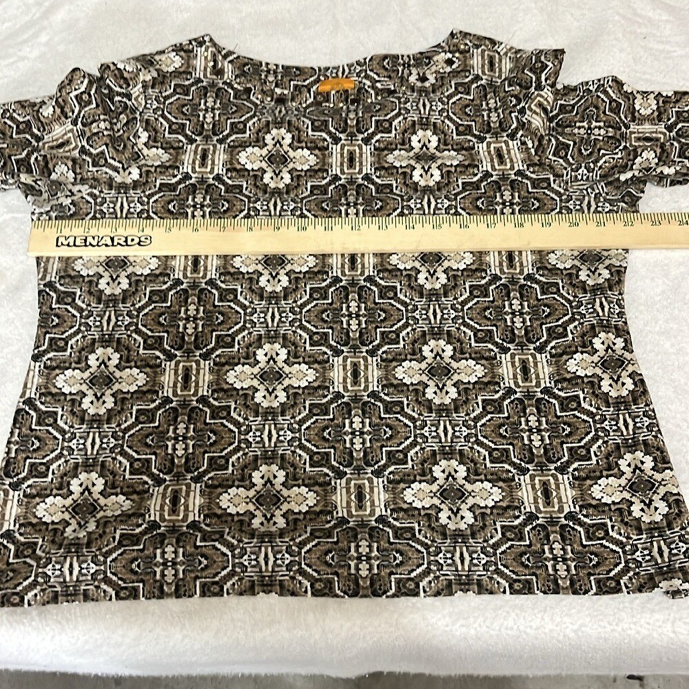 Ruby Rd  3/4 Sleeve Geometric Patterned Top Women… - image 5