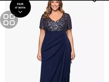xscape plus size beaded chiffon gown size 22w