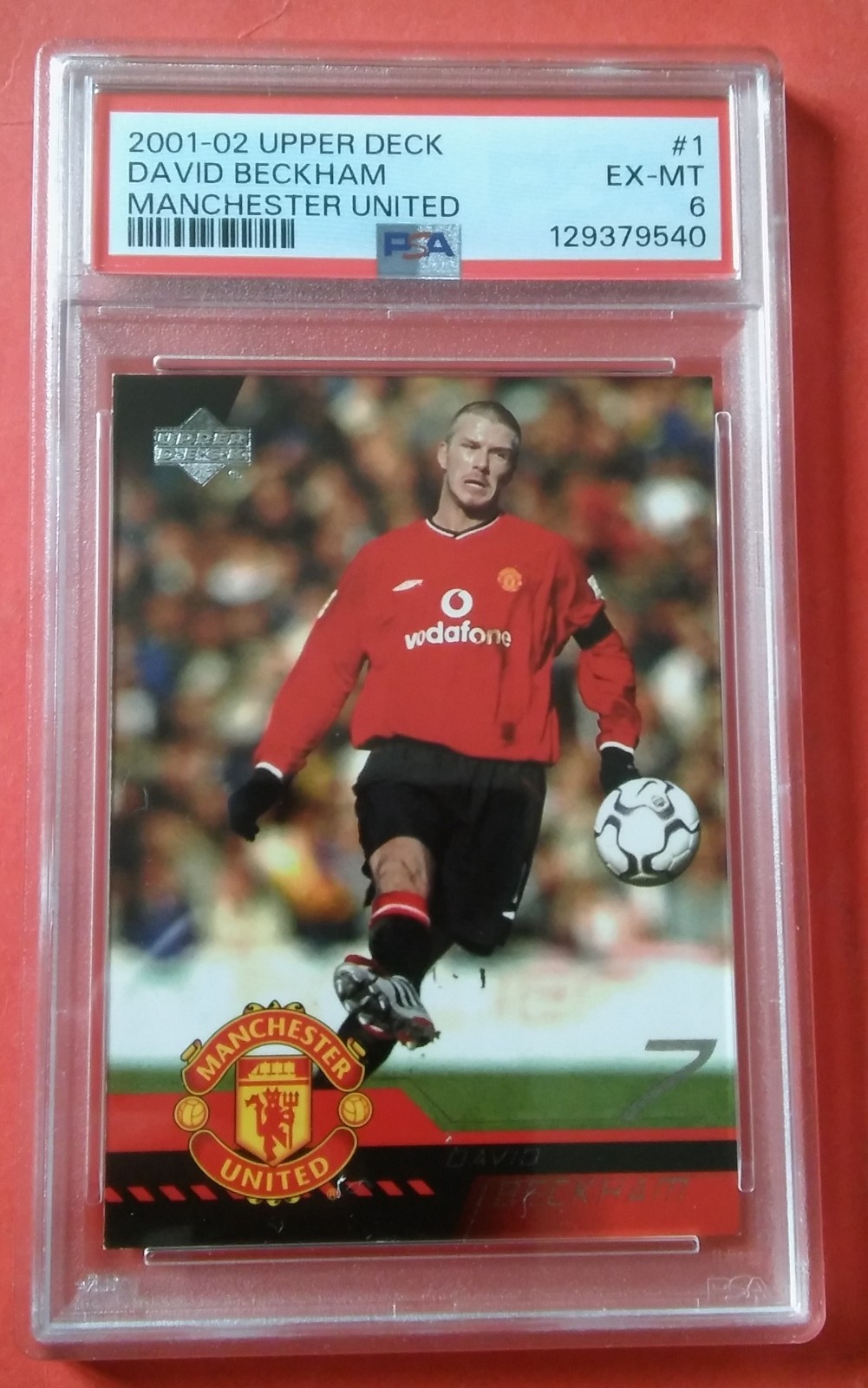 PSA grade 6 - DAVID BECKHAM 2001-02 Upper Deck squad card #1 view 1