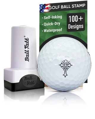 Ball Tatt - Tribal Cross Golf Ball Stamp Marker Quick-Dry Self-Inking Stamper