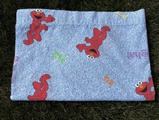 Vintage Sesame Street Grover Twin Flat Sheet Red Blue  Haha  EUC Fabric